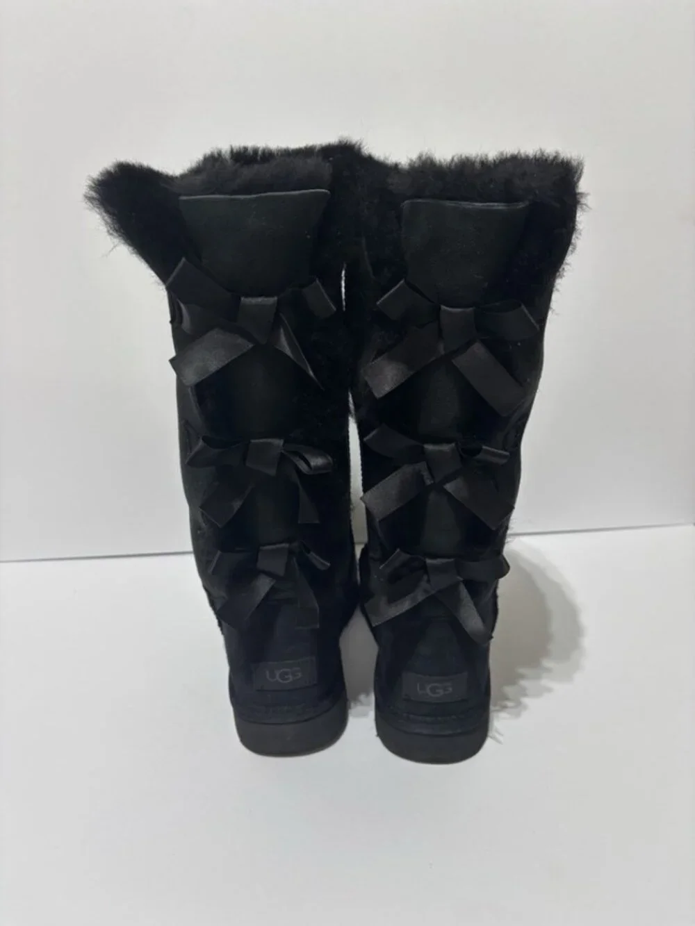 UGG Women’s Bailey Bow Tall II Black Winter Boots, Size 9 M